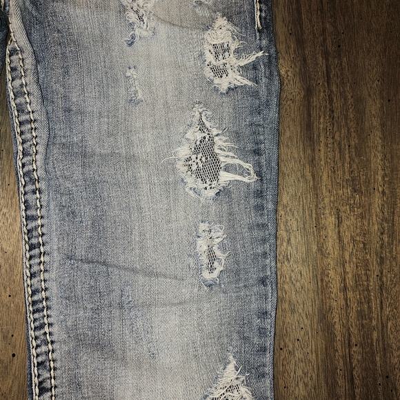 Silver Distressed Capris - Picture 2 of 5